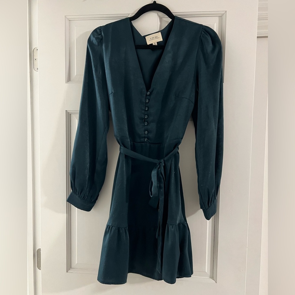 If By Sea Emerald Button-Down Dress